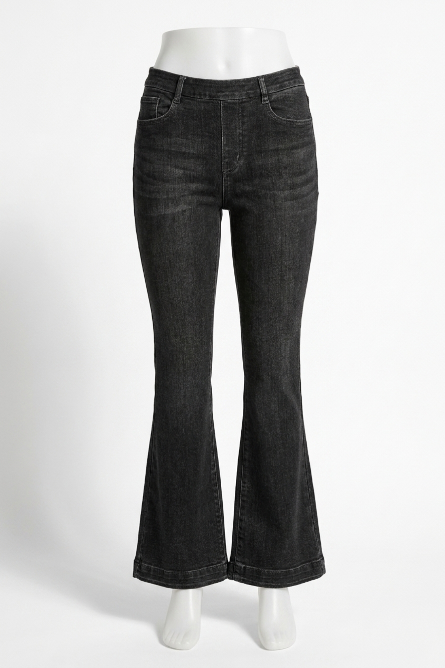 NEW TRIBAL audrey pull on flare jeans in dusty black
